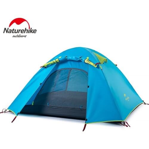 NatureHike 3 Person Camping Tent Double Layers Aluminum Rod 3 Season Outdoor Hiking Travel Play Tent Rainproof