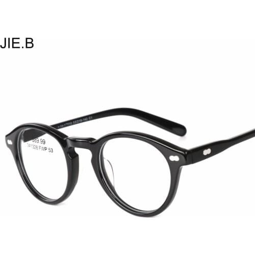2018 Round Acetate Vintage Johnny Depp Glasses Men Women Retro Eyewear Optical Frame Prescription Eyeglasses Frame