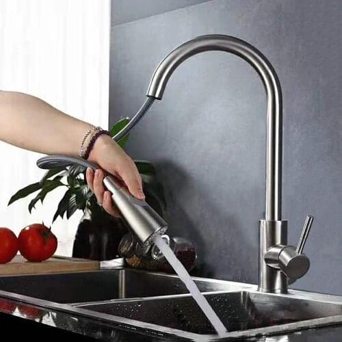 Wholesale Torneiras Griferia Robinets Brass Kitchen Faucet Water Taps Mixer Sink Kitchen Taps Pull Out Down Home Improvement