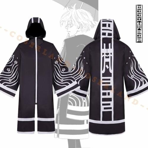 Anime Tokyo Revenger Gang Brahman Akashi Senju Kawaragi Cosplay Cloak 2021 Halloween Adults Black Trench Ken Ryuguji Uniform