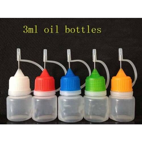 Plastic bottle 3ml Empty Needle Dropper bottle electronic cigarette liquid in bottles e liquid oil bottles 1000pcs/lots