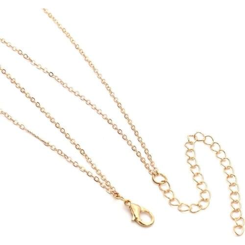 Simple Elegant Women Metal Necklace Double Layer Cross Pendant Tassel Chain Golden Color For Women Girl Party Birthday Gift