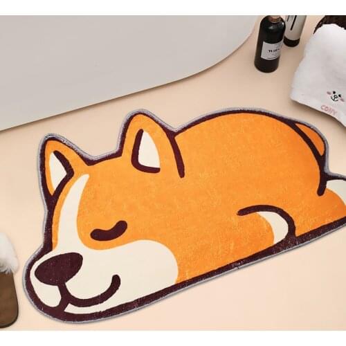 Bathroom Anti-Slip Door Mat Door Entrance Mat Animal Bath Rug Bathroom Non-Slip Mat Toilet Door Mat Entrance Door Absorbent Mat