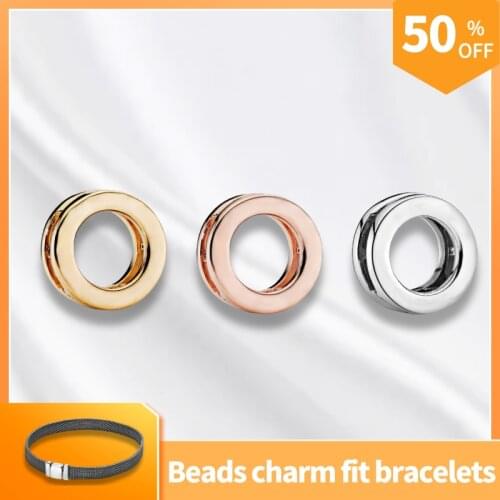 925 Sliver Fit Pandora Original Beads Clip Bracelets Circle DIY Charms Jewelry Collections Gift For Women