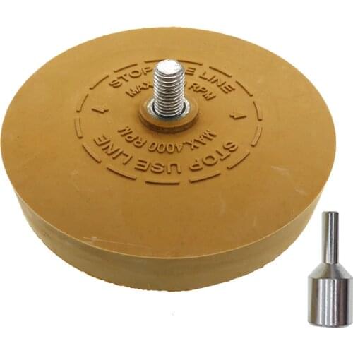 3.5" Rubber Eraser Wheel for Adhesive, Sticker, Pinstripe, Decal and Graphic Remover with 1/4" Drill Adapter