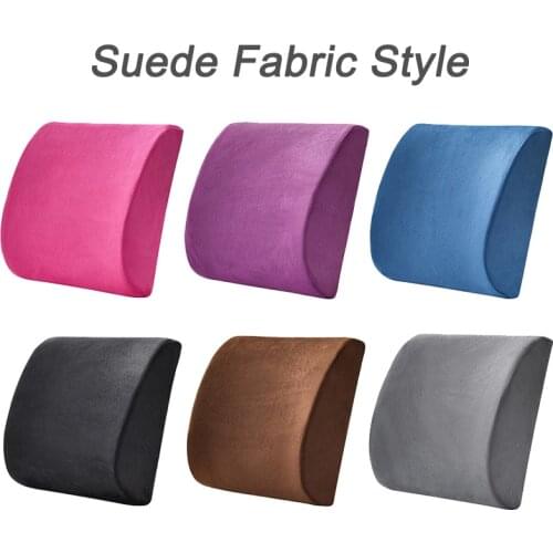 Mesh Suede Soft Memory Foam Lumbar Support Breathable Healthcare Back Waist Cushion Car Seat Home Office Pillows Relieve Pain
