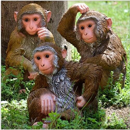 Pastal Simulation Animal Ornaments Resin Monkey Crafts Decoartion Gardening Landscape Figurines Outdoor Courtyard Furnishing Art