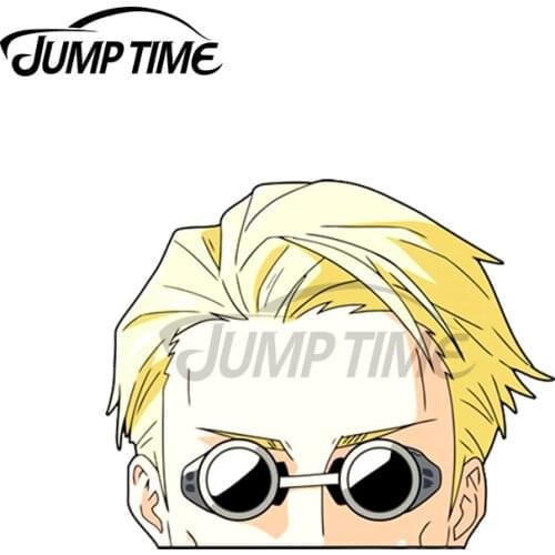 Jump Time 13 x 7.6cm For Jujutsu Kaisen Nanami Peeker Car Stickers Windshield Bumper Windows Decal Creative Waterproof Decor