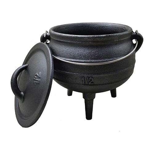 #1/2 Cast Iron Potjie 1.2L Three Legged South Africa Pot Cookware