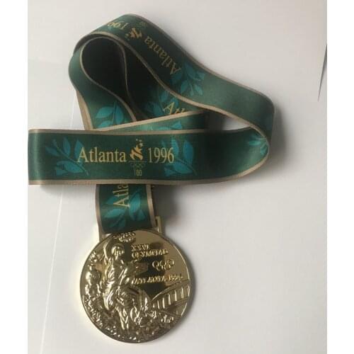 1 Pcs 1996 Atalanda Sport Award Gold Medal Player 110 Grams Weight Badge Metal Medal Coin With Ribbon