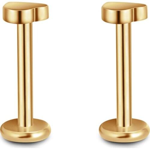 1PC Tragus Helix Bar 6-10mm Heart Stainless Steel Labret Lip Bar Rings Stud Cartilage Ear Piercing Unisex Goth Body Jewelry