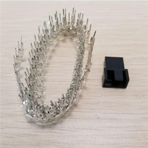 100set PC Cooling Fan Cooler 4Pin Female Socket & Male Terminal Pin Adapter Joint