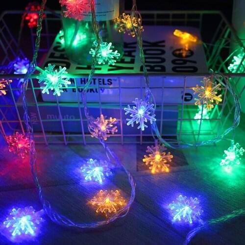 2M Christmas Gift String Fairy Lights Snowflake Led Garland for Merry Christmas New Year Gifts Christmas Decorations for Home