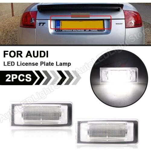 2Pcs For Audi TT 8N 1999 2000 2001 2002 2003 2004 2005 2006 LED License Plate Light Lamp Number Plate Light Car Accessories