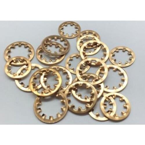 30pcs M2.5-M12 Copper internal toothed washers Non-slip gasket metallic gasket sheet Locking washer Pure copper material