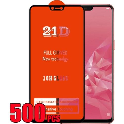 500pcs 21D Tempered Glass Film Guard Screen Protector Full Glue For OPPO Reno 6 6Z 5 Lite 5A 5F 5K 5Z Realme V11 V13 V15 V25 K9
