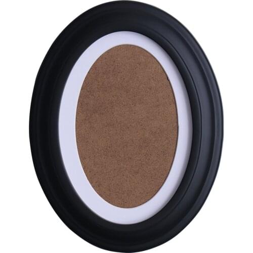 7 Inch Classic Oval Wood Picture Frame Wall Hanging Decoration - Send Seamless Nail and S Nail (Black)