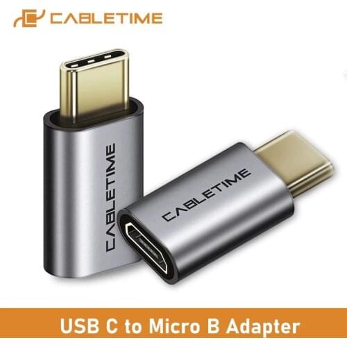 CABLETIME Micro B F to USB Type C Adapter type C Converter Charging Data OTG Adapter for Huawei Mate30 pro P40 USB C phone C005