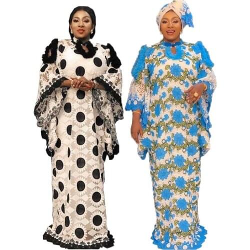 Africa Plus Size Clothing Lace African Dresses for Women Boubou Robe Femme African Dress Dashiki Embroidered Kaftan Dress