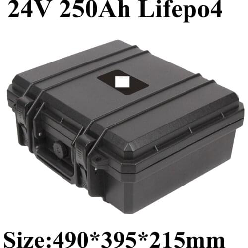 24V 250Ah lifepo4 batterie Lithium Iron Phosphate LFP bateria 24v solaire 250ah BMS System RV EV inverter waterproof case + 10A