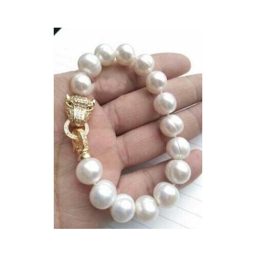 NEW HOT HUGE AAA 10-11MM South Sea White Pearl Bracelet 7.5-8 Inch