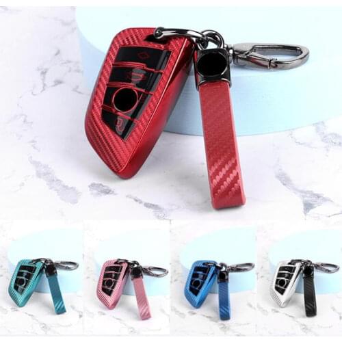 Carbon fiber TPU TPU Car Key Case Shell For BMW G30 X1 X3 X5 F07 F11 F15 F20 F31 F48 E90 E36 Auto Protection Key Cover