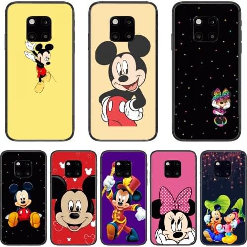 Mickey Phone Case For Huawei mate 30 10 20 40 Lite Smart Z Pro Black Etui 3D Coque Painting Hoesjes case
