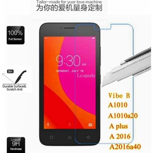 Tempered glass Film cover FOR lenovo A plus A1010a20 A2016a40 Aplus A1010 vibeA A 1010 a20 2016 a40 Vibe B Protector Film case