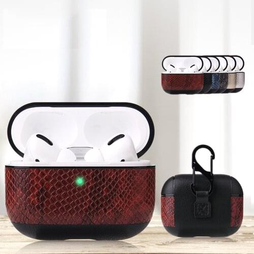 Snake Texture Case For Apple Airpods Pro Cover Bluetooth Wireless Earphone Bag Cover For Airpods Pro Capa Headset Charging Coque