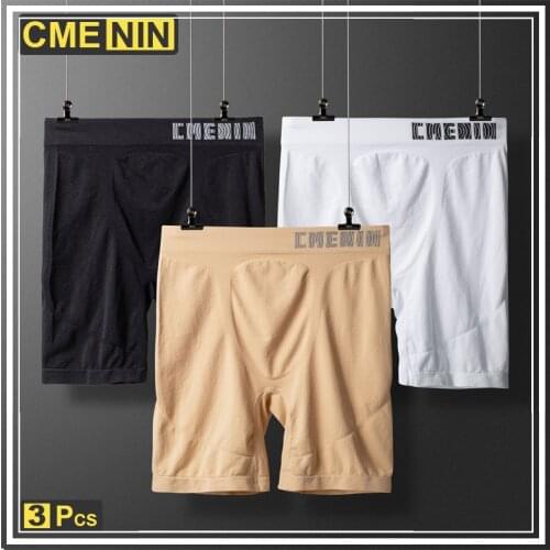 CMENIN 3Pcs Seamless Men Underwear Boxer Men Sexy Fashion Men Boxer Shorts Long Boxer Shorts Comfortable Mens Panties Underwear