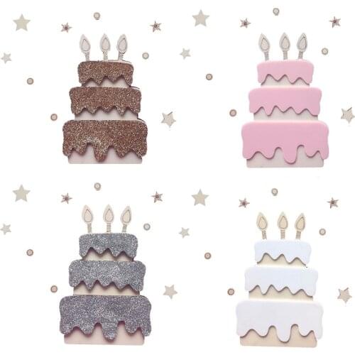 Wooden Happy Birthday Party Decoration Cake Topper Background Wall Ornament Prop