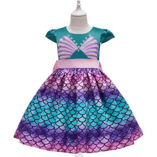 Short-sleeve Princess Children Dress Baby Girls Dress Christmas Fluffy Robes Party Dress for Kids Girl Birthday Halloween Dress