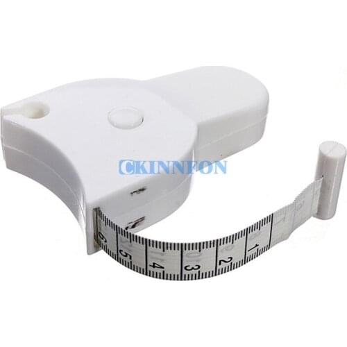 DHL 100PCS New Fitness Accurate Body Fat Caliper Measuring Body Tape Ruler Measure Mini Cute Tape Measure White