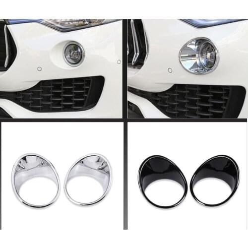 For Maserati Levante Car-Styling Front Fog Light Lamp Decoration Cover Trim Stickers Accessories 2016 2017 Set of 2pcs