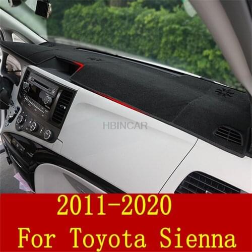 For Toyota Sienna 2011-2020 Dashboard Cover Mat Pad Sun Shade Avoid Light Dash Board Carpet Protector decoration Accessories