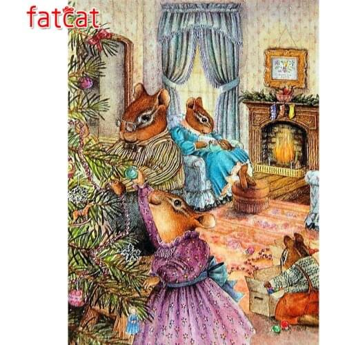 FATCAT 5d diy diamond painting kits rabbit full square round drill diamond embroidery sale wall decoration AE3053