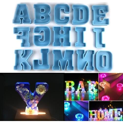 Large Size Letter Resin Mold DIY Silicone Mold for Epoxy Resin Alphabet Pendant Candle Model