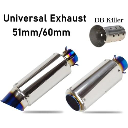 51mm/60mm Motorcycle Exhaust Pipe Muffler With DB Killer Pit Bike CB1000R Tmax 500 530 XMAX M109R FZ1