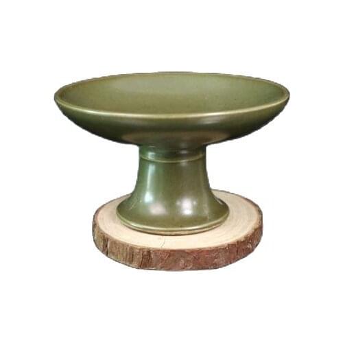 Chinese Old Porcelain Fruit Tray With Tea Powder Glaze