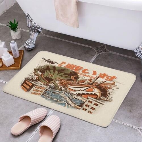 KAIJU FOOD FIGHT 3D Print Doormats Rectangle Non-Slip DoorMat Bedroom Kitchen Entrance Print Door rugs Dropshipping