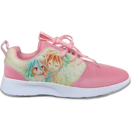 No Game No Life Anime Hot Cute Fashion Sport Running Shoes Lace Up Breathable Lightweight Mesh Sneakers 3D Print For Women