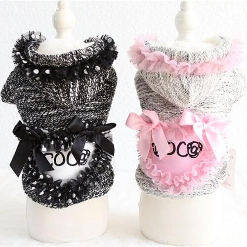 Love Bow Letters Pet Dog Cat Clothes Winter Warm Jacket Coats Clothes For Dogs Cat Pet Clothing Small