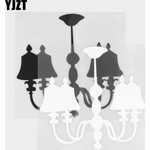 YJZT 15×14.4CM Fashion Creative Chandelier Car Stickers Fun Decorative Vinyl Decals Black / Silver 20D-0308