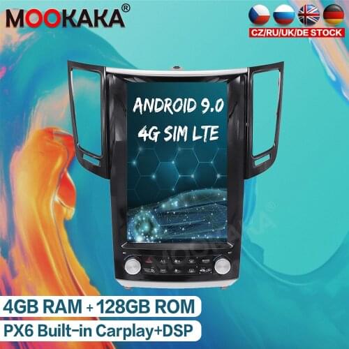 Android 9.0 128GB Tesla style Car GPS Navigation Radio For Infiniti FX25 FX35 FX37 QX70 2009-2013 Auto Stereo Multimedia Player