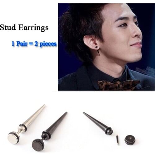 New style Sell Fashion Rock Punk Hip Hop Titanium Stainless Steel Black color Color Spike Men Stud Earrings For Men