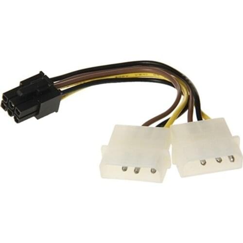 PCI-E 6Pin Female to Molex 4pin x2 Splitter SATA Power Cable Power PCI Express Extension Cables 15CM for BTC Miner Mining