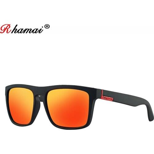 RHAMAI Polarized Sunglasses Men Women Reflective Coating Square Sun Glasses UV400 Driving Fishing Sport Eyewear
