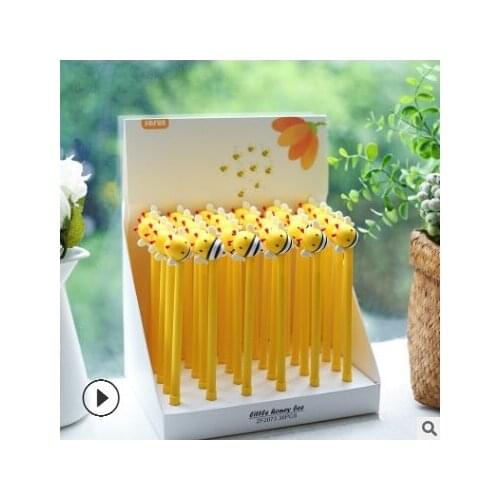 10 PCS/LOT stationery 0.5mm honeybee gel unisex pen gel pen