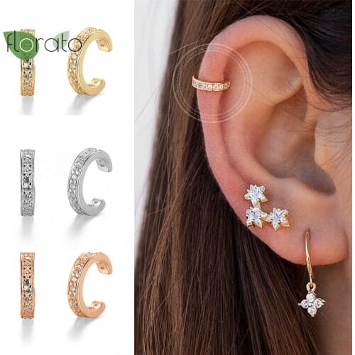 925 Sterling Silver Bohemian Crystal Ear Cuff Earring for Women C-Shape No Pierced Small Earring Ear Clip Jewelry Gifts