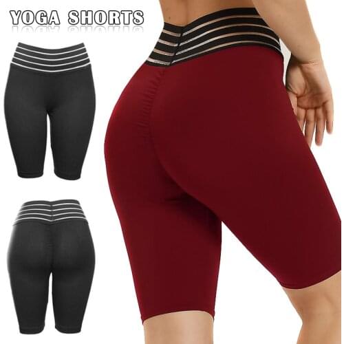 Hot Women High Waist Yoga Shorts Push Up Biker Sports Gym Cycling Slim Fit Compression Pants sy998